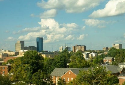 Aerial view of real estate near the University of Kentucky in Lexington